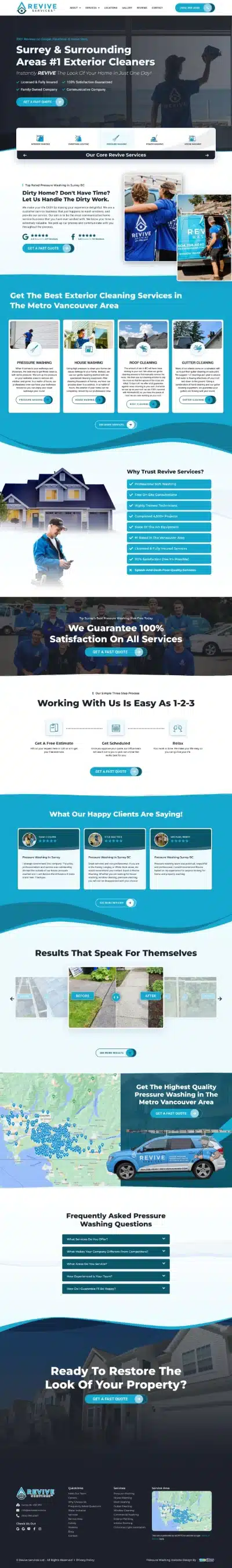 pressure washing web design